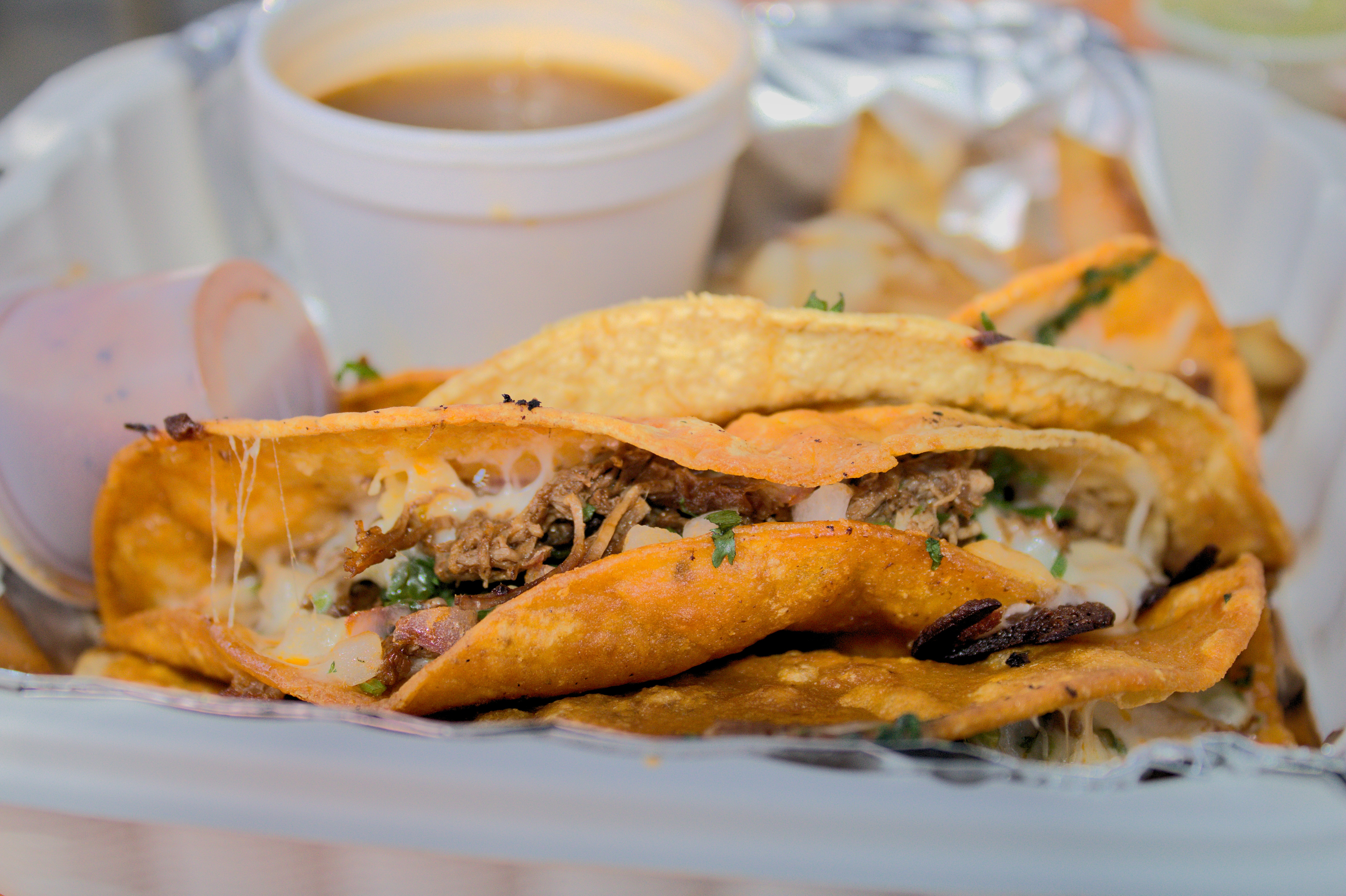 Crunchy tacos close-up 1